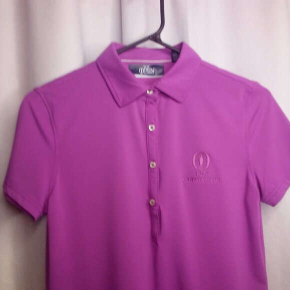 The Open 147th Carnoustie Polo Shirt S Women Short Sleeve Golf Active Purple - Picture 12 of 15